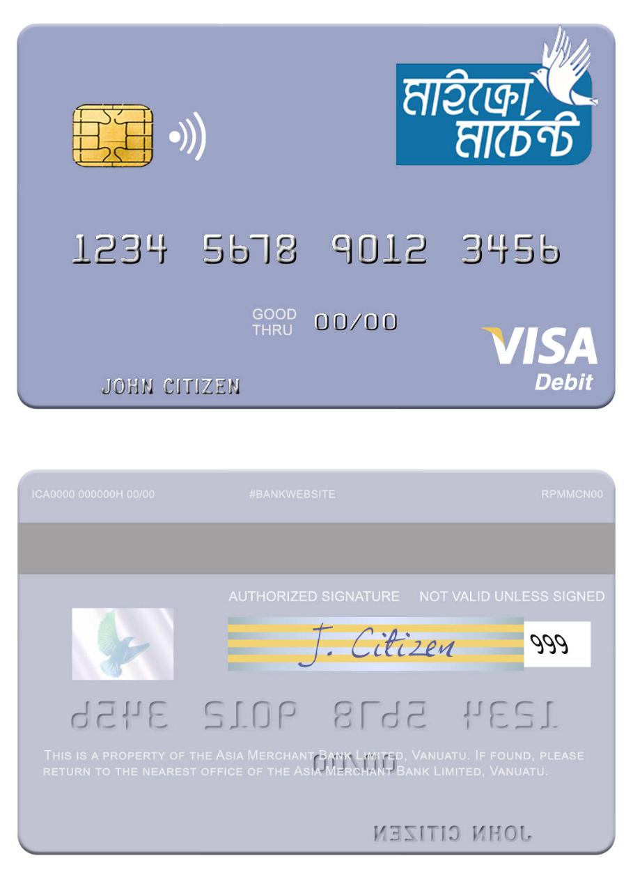Vanuatu Asia Merchant Bank Limited visa debit card